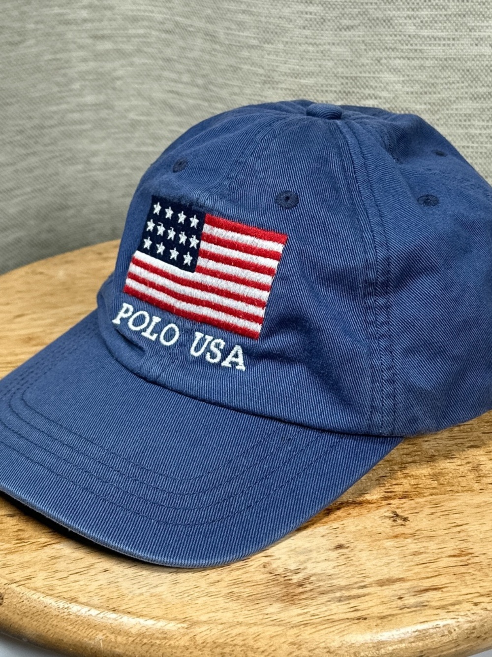 Polo Ralph Lauren United States USA Flag Embroidered Blue Strapback Hat Youth OS
